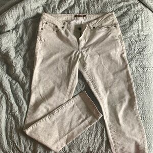 Prana pants, white with tan designs - size 12